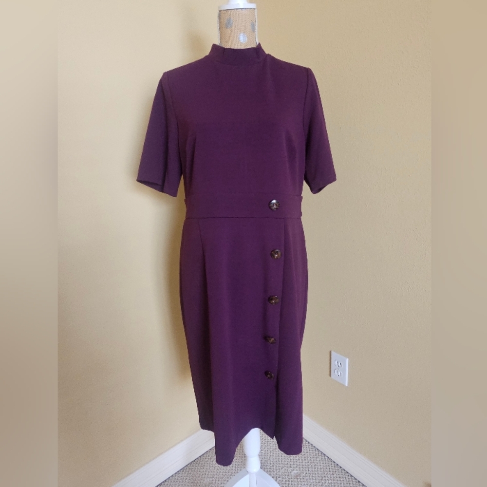 Shelby & Palmer Purple Dress 14 Career Button Detail